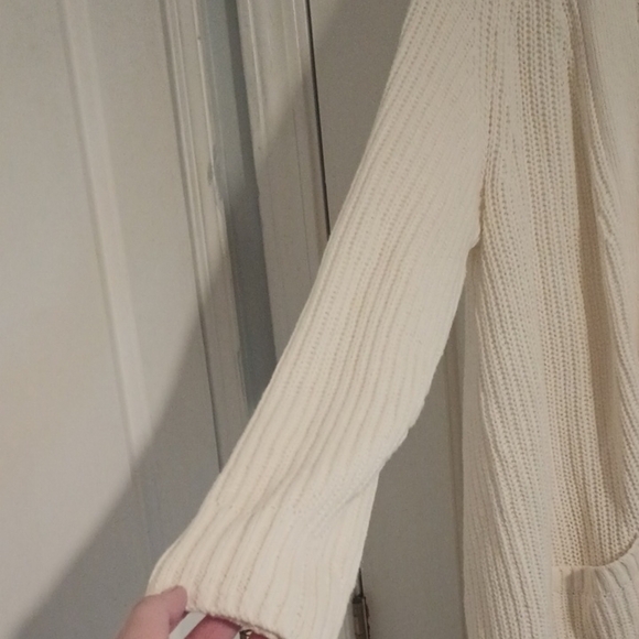 Woman Within Ivory Knit Cardigan - Picture 7 of 8